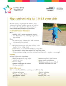 Physical Activity recommendations for toddlers